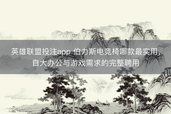 英雄联盟投注app 伯力斯电竞椅哪款最实用,自大办公与游戏需求的完整聘用