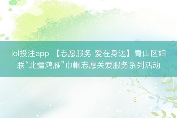 lol投注app 【志愿服务 爱在身边】青山区妇联“北疆鸿雁”巾帼志愿关爱服务系列活动