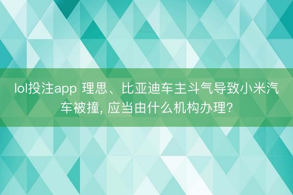 lol投注app 理思、比亚迪车主斗气导致小米汽车被撞， 应当由什么机构办理?