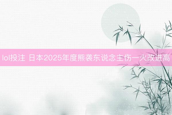 lol投注 日本2025年度熊袭东说念主伤一火改进高