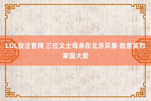 LOL投注官网 三位义士母亲在北京采集 致意英烈家国大爱
