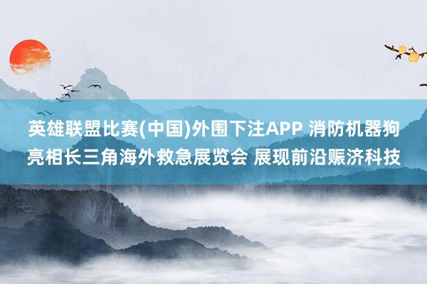 英雄联盟比赛(中国)外围下注APP 消防机器狗亮相长三角海外救急展览会 展现前沿赈济科技