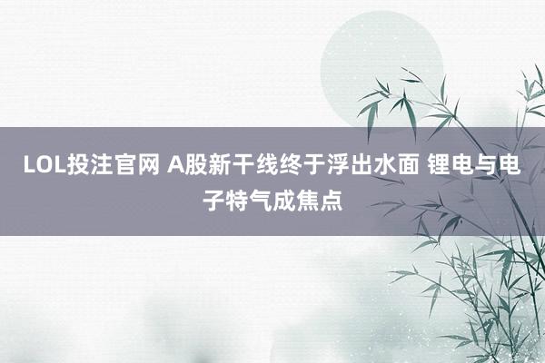 LOL投注官网 A股新干线终于浮出水面 锂电与电子特气成焦点