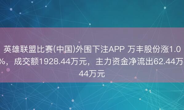 英雄联盟比赛(中国)外围下注APP 万丰股份涨1.06%，成交额1928.44万元，主力资金净流出62.44万元