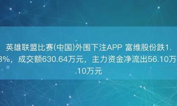 英雄联盟比赛(中国)外围下注APP 富维股份跌1.13%，成交额630.64万元，主力资金净流出56.10万元