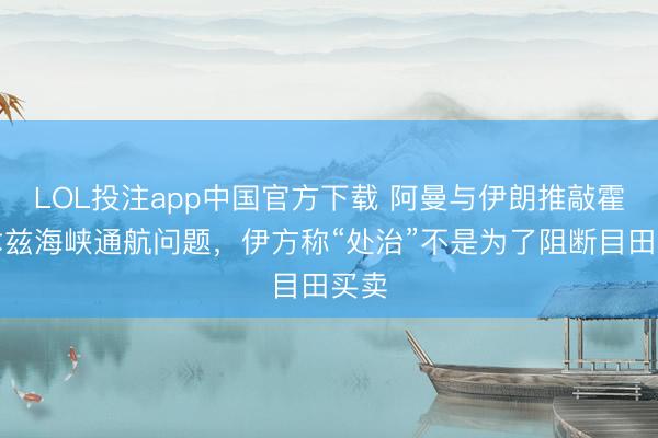 LOL投注app中国官方下载 阿曼与伊朗推敲霍尔木兹海峡通航问题，伊方称“处治”不是为了阻断目田买卖