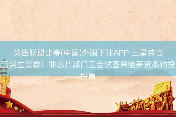 英雄联盟比赛(中国)外围下注APP 三星劳资风云突生变数！非芯片部门工会试图禁绝薪资条约投票