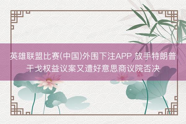 英雄联盟比赛(中国)外围下注APP 放手特朗普干戈权益议案又遭好意思商议院否决