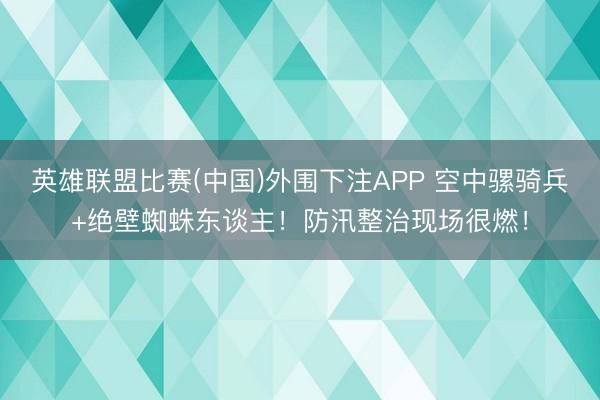 英雄联盟比赛(中国)外围下注APP 空中骡骑兵+绝壁蜘蛛东谈主！防汛整治现场很燃！