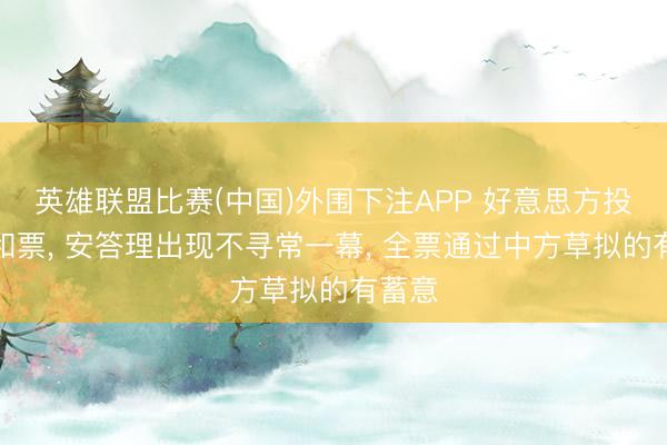 英雄联盟比赛(中国)外围下注APP 好意思方投下唱和票， 安答理出现不寻常一幕， 全票通过中方草拟的有蓄意